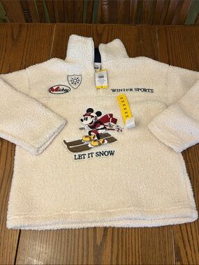 Disney Mickey Mouse Sherpa Quarter-Zip Sweater Women’s Medium NWT